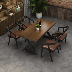 Chaises de <span class=keywords><strong>table</strong></span> <span class=keywords><strong>à</strong></span> <span class=keywords><strong>manger</strong></span> commerciales en bois massif de <span class=keywords><strong>style</strong></span> <span class=keywords><strong>industriel</strong></span> Ensembles de restaurant pour hot pot Qing Music Bar Barbecue Shop <span class=keywords><strong>Table</strong></span> libre - Product Image 3