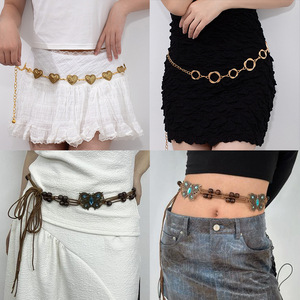 Bohemian Vintage-style Metal Waist Chain Hand-woven Thick Style Ethnic-style Belt Auto Lock Buckle Luxe Feel Delicate Tassel - Product Image 2