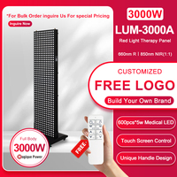 Appareil Infrarouge PDT Facial 1500W, 660nm 850nm, 4 Longueurs d'Onde, Panneau de Thérapie par Lumière Rouge Corps Entier Portable avec Support