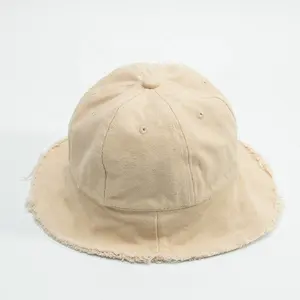 Chapeau d'été en coton solide Anti UV en toile Denim pour enfants, casquette de seau pour enfants, bébé maman, mode fille, robe quotidienne en plein air