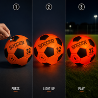 Ballon de football PU Kata qui brille dans le noir, taille 5, ballon de football lumineux, vente en gros, ballon de football personnalisé pour les sports nocturnes
