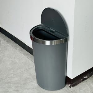 <span class=keywords><strong>Poubelle</strong></span> à capteur en plastique <span class=keywords><strong>50L</strong></span> avec anneau de retenue, <span class=keywords><strong>poubelle</strong></span> à capteur intelligent Triangle gris à piles - Product Image 4