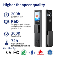 Serrure de porte intelligente avec reconnaissance faciale, empreinte digitale, code, carte IC, entrée sans clé, stockage sur carte mémoire cloud, WiFi TUYA, porte en bois
