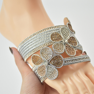 Empeignes de chaussures semi-finies personnalisables pour femmes, faites à la main, avec strass décoratifs en fil de coton et cuir PU suédé, style mode et brillant - Product Image 2