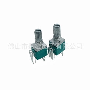 Potenciómetro Rotatorio Rv097 de 50K Ohmios, Patas Verticales Curvadas, con Interruptor, para Electrónica - Product Image 4