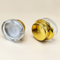 Pot en verre avec couvercle doré Homay de luxe rond transparent 30g 50g pour emballage de soins de la peau crème de luxe pour le visage crème cosmétique
