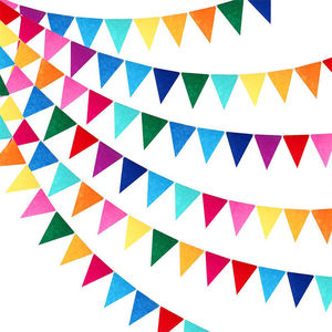 <span class=keywords><strong>Guirlande</strong></span> de fanions colorés 2,5 m, fanions multicolores en feutre pour fêtes, célébrations et décorations de magasins - Product Image 2