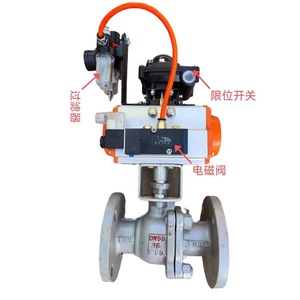 Vanne à bille à bride pneumatique Q641F 16C en acier moulé, 2 pouces, 24V 220V, pour gaz, eau, air, huile, chauffage - Product Image 1