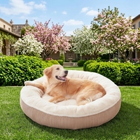 Meilleure vente transfrontalière : Lit rond ultra-doux en polyester pour chiens et chats – Toutes saisons, prêt à être expédié, utilisation intérieure/extérieure