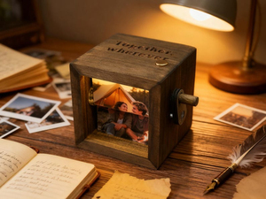 Boîte d'animation <span class=keywords><strong>photo</strong></span> Flipbook, <span class=keywords><strong>Livre</strong></span> <span class=keywords><strong>photo</strong></span> en bois personnalisé avec lumière, Boîte <span class=keywords><strong>photo</strong></span> à manivelle personnalisée, Cadeaux créatifs pour anniversaire - Product Image 5