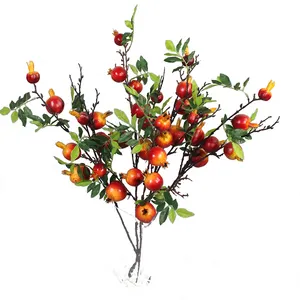 Lusia 인공 석류 지점 7 석류 과일 32 인치 키 큰 실물 같은 인공 실내 장식 식물