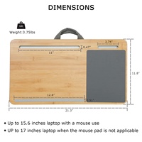 Draagbare Bamboe Laptop Lap Lade Computer Knietafel Schoot Bureau Laptop Bureau Met Zachte Kussen Muismat En Telefoonhouder