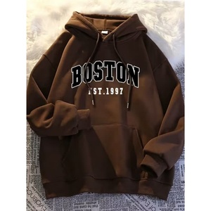 Sweat-shirt en molleton de coton épais de haute qualité, vêtements streetwear, logo imprimé en relief personnalisé 400 500 g/m², sweats à capuche surdimensionnés pour hommes - Product Image 1