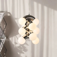 Lustre LED Électroplaqué Élégant, Lampe Suspendue Unique pour Salon, Chambre à Coucher, Décoration Moderne pour la Maison, Luminaire Suspendu