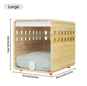 Hochwertiges, Maßgeschneidertes und Faltbares Hundebox-Möbelstück aus Acryl und Holz im Modernen Stil, Nachttisch und Haustierhaus - Product Image 6