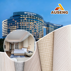 Neues Design Hampton Inn Apartment-Gebäude Flammbeständige ASTM E84 Klasse A CAN/ULC S102 Vinyl-Tapete Wandverkleidung - Product Image 1