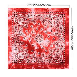 Foulard carré en paisley personnalisé avec logo, 22*22 pouces, respirant, imprimé tie-dye, <span class=keywords><strong>bandana</strong></span> en coton pour femmes et hommes - Product Image 2