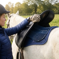 Coussin de selle respirant antidérapant en silicone alvéolé, version coffret cadeau, protection dorsale absorbant les chocs pour cheval