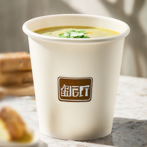 Nâu không thấm nước giấy kraft thực phẩm <span class=keywords><strong>container</strong></span> dùng một lần Bát súp Takeaway bao bì thực phẩm sinh thái thân thiện phân hủy sinh học biểu tượng tùy chỉnh - Product Image 1