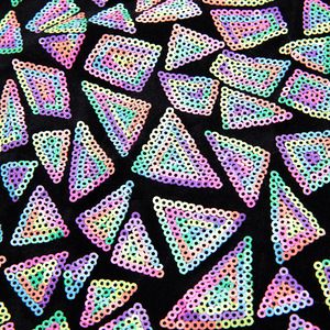 High Quality <strong>Sequin</strong> Polyester <strong>Mesh</strong> Breathable Triangle Multi-colorful Dance Clothing Stage <strong>Sequin</strong> Fabric - Product Image 6