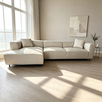 Canapé d'angle moderne en cuir avec structure en bois massif et mousse haute densité – Ensemble de canapés de luxe pour salon