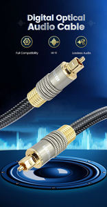Câble audio numérique Toslink à <span class=keywords><strong>fibre</strong></span> <span class=keywords><strong>optique</strong></span> de qualité sonore Hi-Fi, boîtier en alliage de zinc, câble audio Toslink plaqué or - Product Image 3