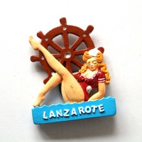 Großhandel Custom Design Sharm El Shiekh Lanza rote Spanien Tourist Souvenir Hand bemalte Harz Kühlschrank Magnet