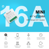 Mini-interrupteur de contrôle bidirectionnel 16A, relais miniature, disjoncteur, module Wifi Bluetooth Tuya avec application Alexa Google Home Smart Life
