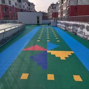 <span class=keywords><strong>Cour</strong></span> suspendue de basket-ball extérieure parquetant le plastique de épissure spécial pour des terrains de jeu de jardin d'enfants - Product Image 6