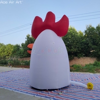 Modèle gonflable géant de coq blanc pour la promotion agricole et la décoration extérieure de festivals
