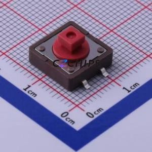 DTSM-24R-S-V-T/R Tactile Switch SMD-4P,12x12mm Switch Single Pole Single Throw Rectangle Button Vertical Mount 12mm - Product Image 1