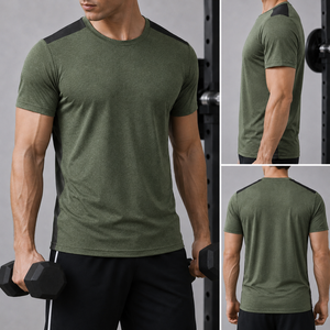 Vêtements de sport pour hommes sur mesure en gros, vêtements de fitness athlétiques, vêtements de jogging, t-shirt de compression à manches courtes pour hommes - Product Image 2