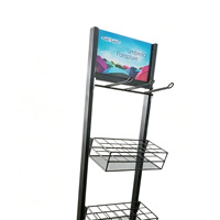 Présentoir à parapluies rotatif à double couche et 4 étagères pour les magasins de proximité, fabrication chinoise, vente en gros