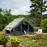 Grande tente familiale gonflable à air personnalisable Tente de camping en tissu Oxford imperméable et portable directement de l'usine