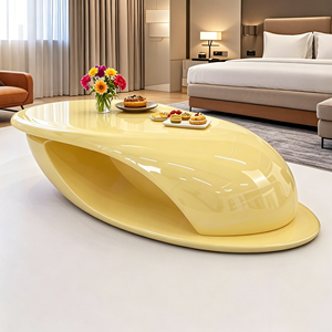 Mesa de Centro Escultural C135 de Alto Brillo, Mesa Pequeña con Forma de Nave Espacial Moderna y Futurista para Hotel, Villa, Sala de Estar - Product Image 4