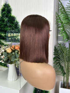 Perruque sans colle Bonestraight SDD BOB, perruque à fermeture en dentelle transparente, perruque en cheveux humains raides pour femmes - Product Image 2