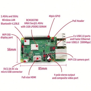 Raspberry Pi 3 รุ่น B/B+ 3B+ Plus ของแท้จาก Element14 รุ่นที่สาม ใช้ CPU Cortex-A53 Quad-core 64-bit ความเร็ว 1.4GHz - Product Image 4