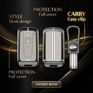 เคสกุญแจรถยนต์ Magicocase ผลิตจากโลหะผสมสังกะสี สำหรับ Toyota Camry/Corolla/RAV4 มี 7 สี พร้อมซิลิโคนกันกระแทก ทนทานต่อการสึกหรอ ดีไซน์ลายโลหะ - Product Image 1