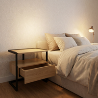 Table de chevet pratique avec tiroirs, gain de place, table d'appoint pour salon