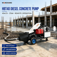 Pompe à béton diesel économique, pompe à béton à faible coût, petite pompe à ciment pour projets à petit budget