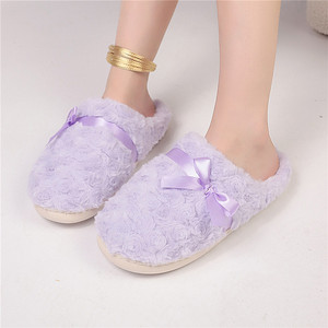 <span class=keywords><strong>Ciabatte</strong></span> <span class=keywords><strong>in</strong></span> velluto con fiocco di pelliccia per ragazze punta morbida facile da abbinare a casa mocio di cotone ispessito invernale <span class=keywords><strong>in</strong></span> <span class=keywords><strong>gomma</strong></span> popolare estiva - Product Image 3