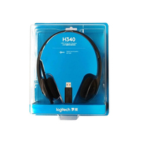 Casque USB Logitech H340 avec micro anti-bruit, casque d'écoute pour ordinateur, plug and play, pour bureau, centre d'appels, PC