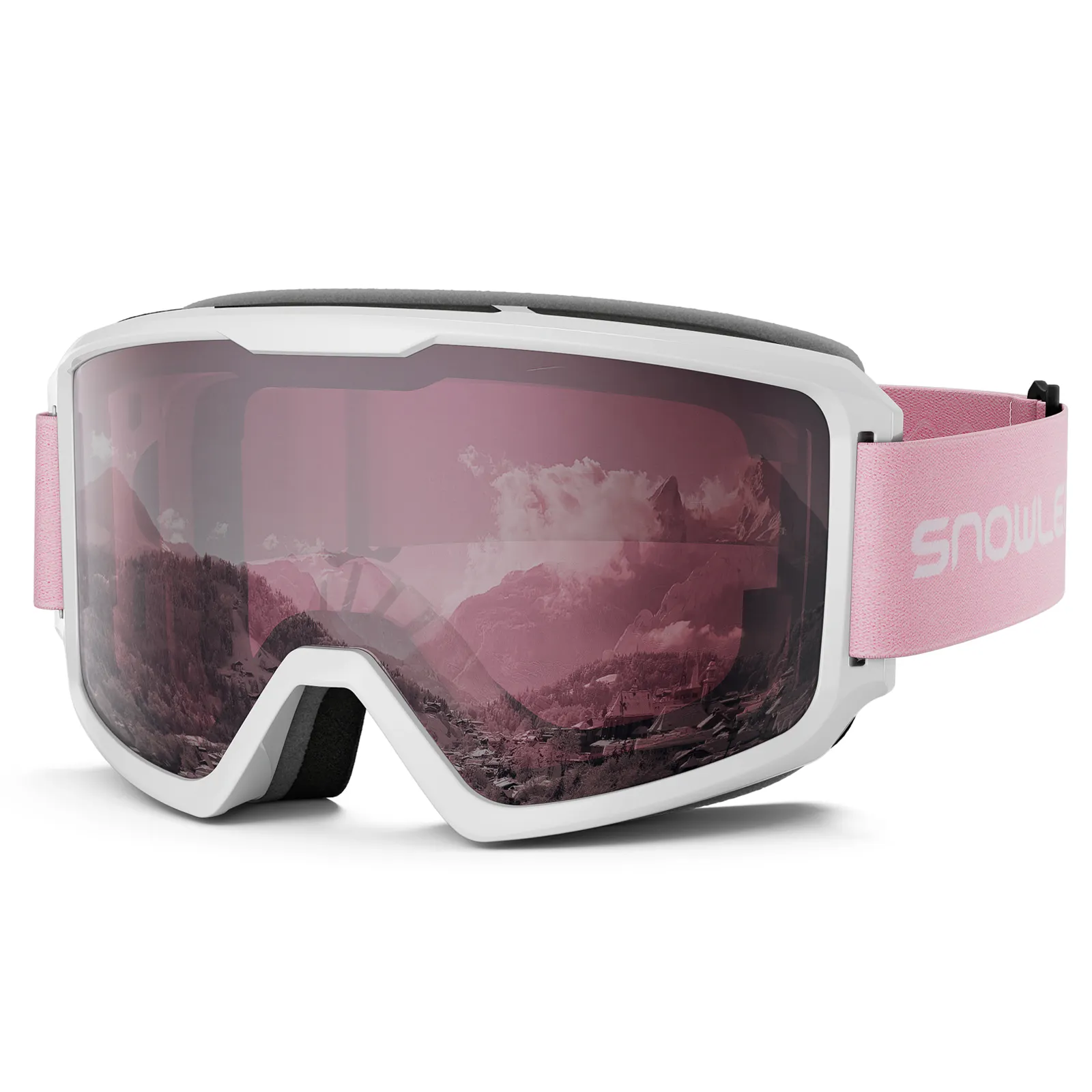 Zhenhubo 08 — lunettes de ski pour hommes et femmes, rose, violet, anti-brouillard, protection uv400, tendance, vente en gros, lunettes de neige