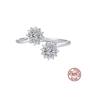 925 <b>Sterling</b> <b>Silver</b> Dainty Stylish Fine Jewelry Women's <b>Adjustable</b> Engagement <b>Rings</b> Zircon for Romantic Wedding Party - Product Image 1