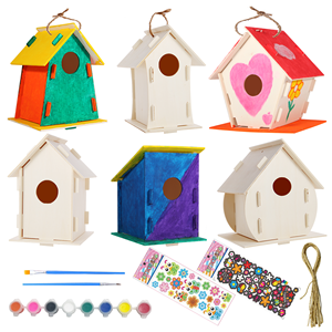 Kit de maisonnettes pour oiseaux en bois à faire soi-même, vente en gros, pour la décoration, les loisirs créatifs et les jouets pour enfants - Product Image 1