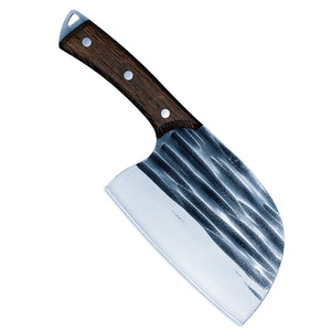 Cuchillo de cocina con mango de madera y cabeza redonda, 3.0 mm de grosor, cuchillo de doble propósito (para picar y rebanar), ABS afilado, apto para ambos usos. - Product Image 5