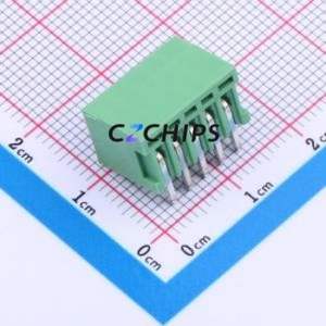 JL15EDGRC-25405G01 Plug-in Terminal Block Bent Lead Through Hole,P=2.54mm Board-to-Board / Socket - Closed 1x5P 2.54mm Green - Product Image 2