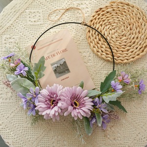 Hai Xue Artificial <b>Flower</b> Wreath Purple <b>Wall</b> Hanging Home Decor Wedding Decoration CF01095A - Product Image 2