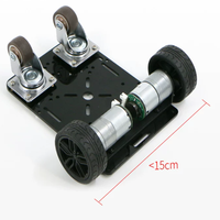 Châssis de voiture robot intelligente Mini 4WD avec encodeur Hall 13 lignes, moteur à engrenages CC 0,3 kW 220 V, roues en caoutchouc 48 mm, capacité de charge 2,5 kg, compatible Arduino