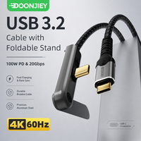 DOONJIEY USB3.2-Vollfunktions-Datenkabel mit faltbarem Ständer, PD100W-Ladefunktion, Typ-C-Kabel für Telefon und Laptop